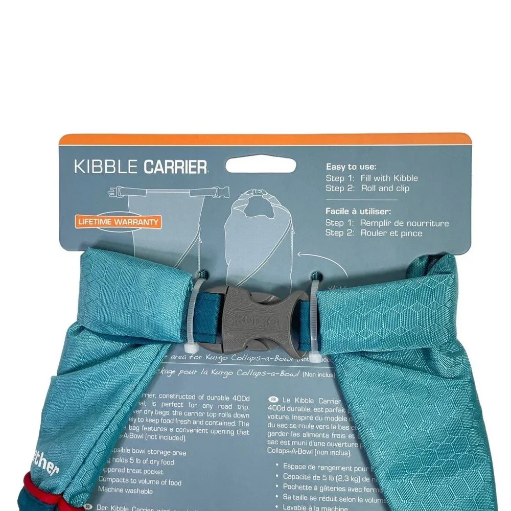 Kurgo Kibble Carrier Blue Travel Food Storage Bag For Dogs Holds 5-Pounds- NWT!